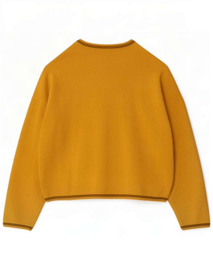 Stefanel Dame Grafisk Oversized Sweatshirt Jumper UK 14 Medium Gul