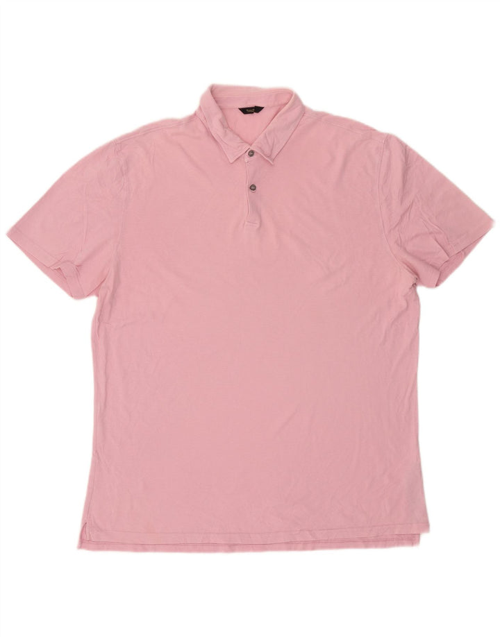 Massimo Dutti herre poloshirt 2XL Pink bomuld