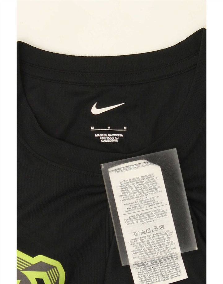 Nike Grafisk T-shirt top mellem sort polyester til mænd