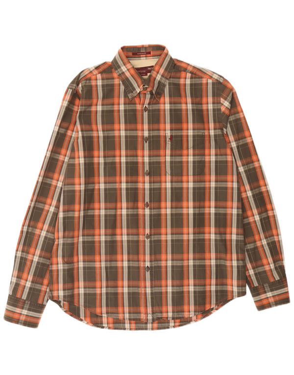 MARLBORO CLASSICS Herre Regular Fit skjorte Stor grøn ternet bomuld