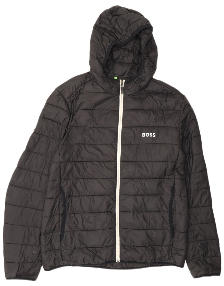 Hugo Boss Herre hættepolstret jakke UK 44 2XL Sort Polyamid