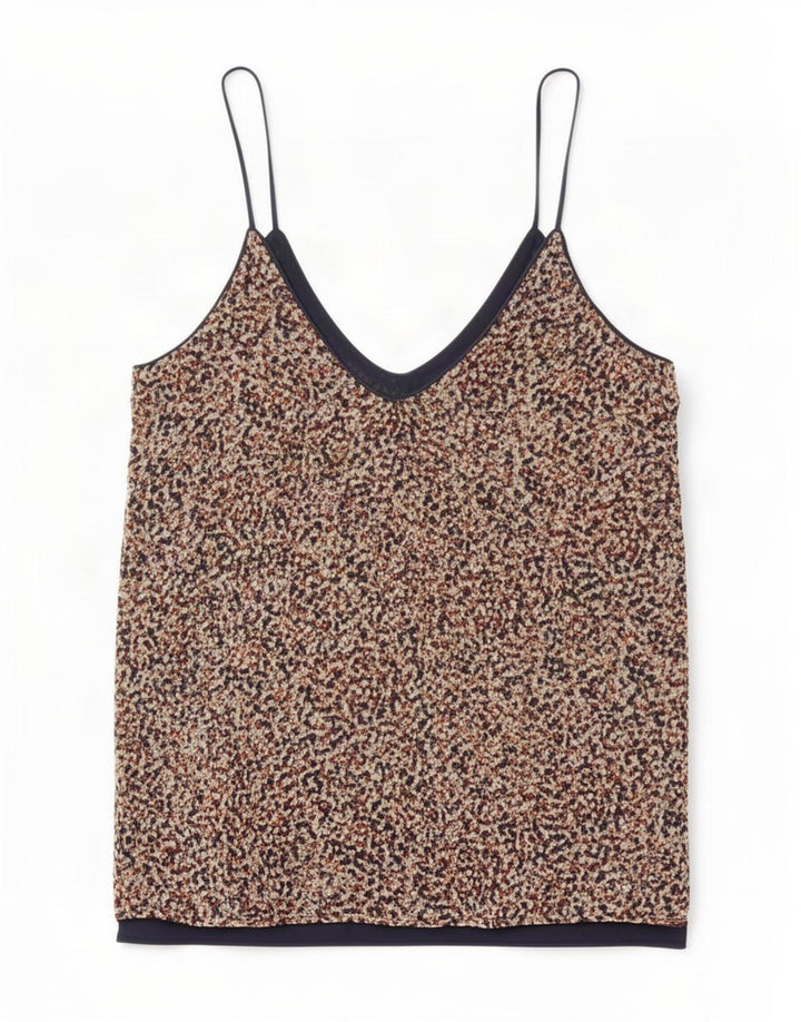 Zara Dame Cami Top UK 6 XS Flerfarvet plettet polyester