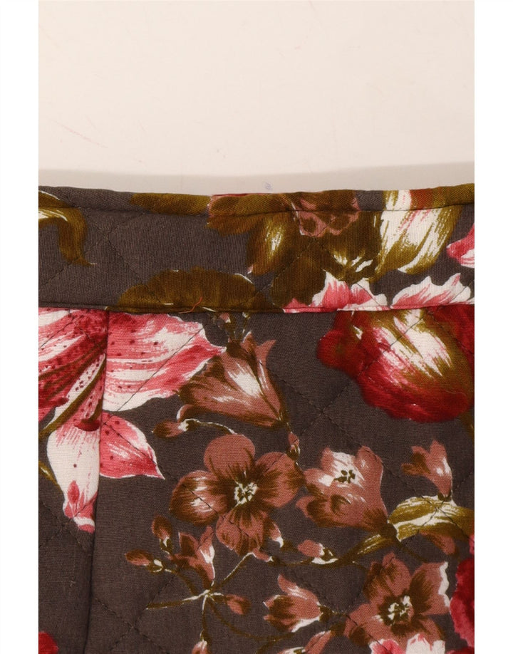 VINTAGE Womens Quilted Pencil Skirt W28 Medium Brown Floral Vintage Vintage and Second-Hand Vintage from Messina Hembry 