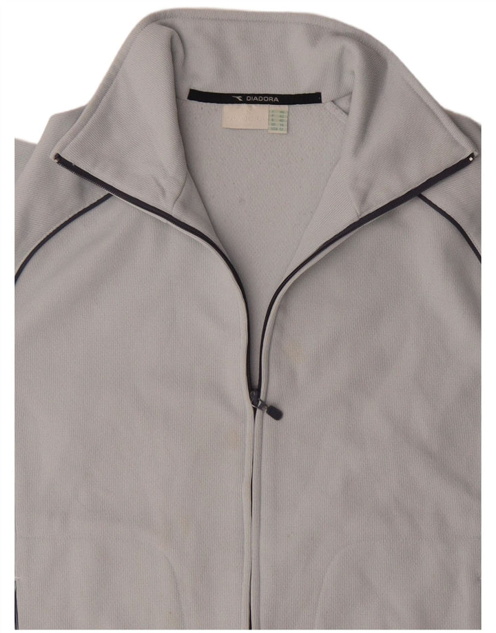 Diadora træningsdragt topjakke til kvinder UK 14 Large Blue Colourblock Polyester