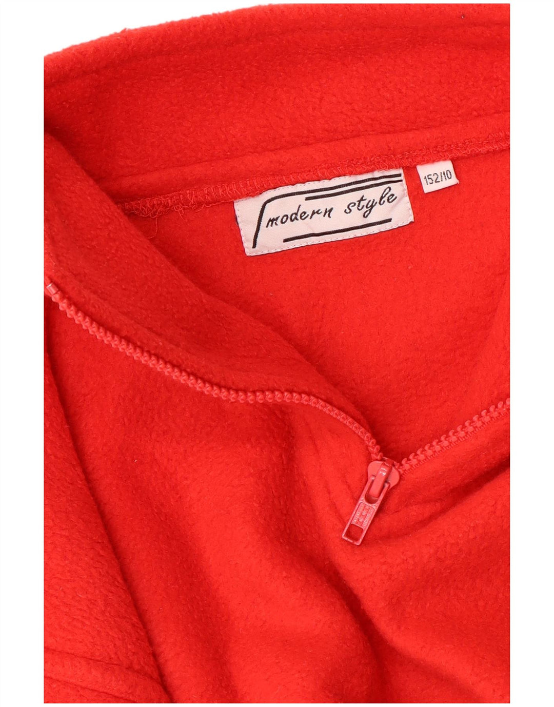 VINTAGE fleecetrøje med lynlås til drenge 9-10 år Rød