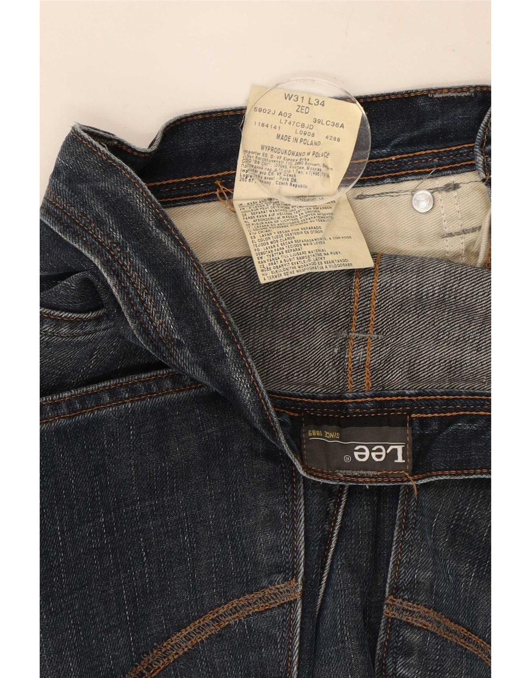 Lee Herre Zed Straight Jeans W31 L34 Blå Bomuld