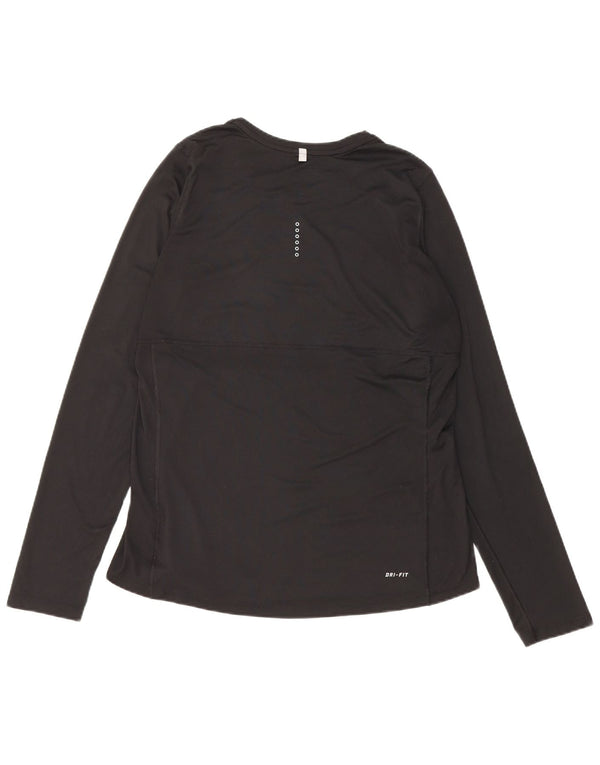 Nike Dame Dri Fit Top Langærmet UK 14 Large Sort