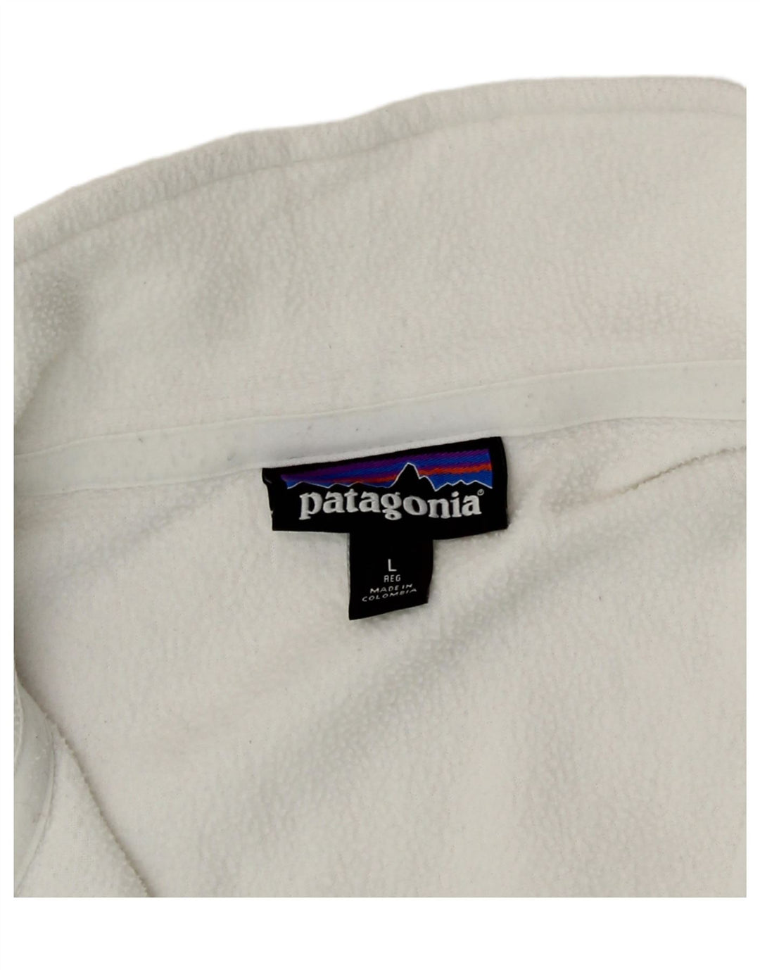 Patagonia Dame lynlås hals Fleece Jumper UK 16 Stor hvid polyester
