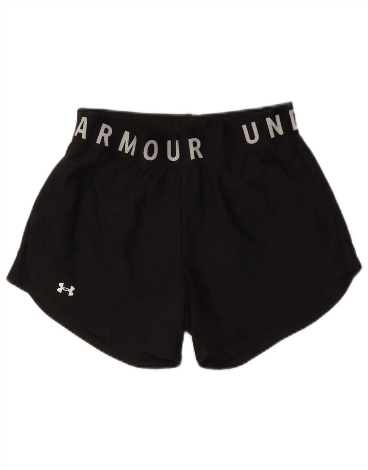 UNDER ARMOUR Womens Graphic Sport Shorts UK 10 Small Black Polyester