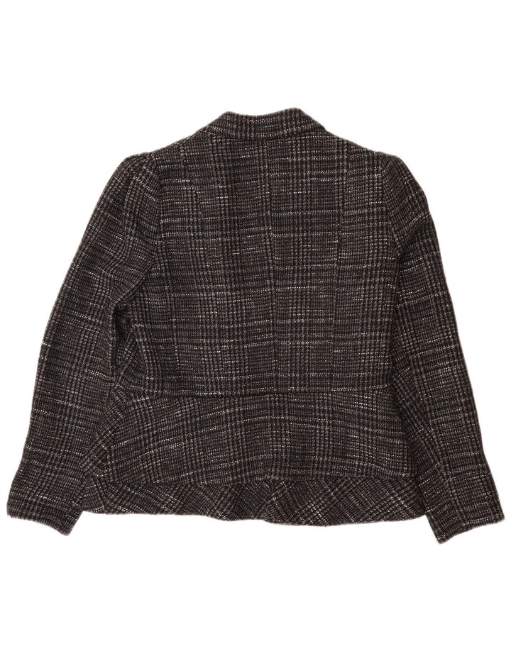 MASSIMO DUTTI Dame blazerjakke EU 42 Stor grå ternet bomuld