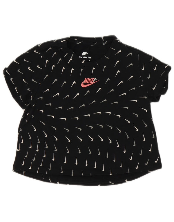 Nike piger grafisk t-shirt top 10-11 år medium sort bomuld