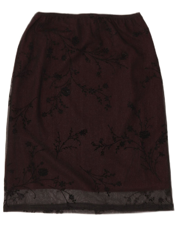 St. Bernard Womens Midi Skirt UK 14/16 Large W34 Black Floral Polyester