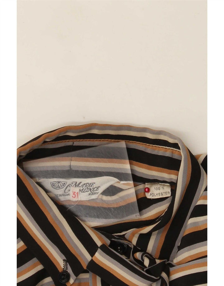 Vintage Dame Front Tie Basic Dress UK 12 Medium Multicolored Striped