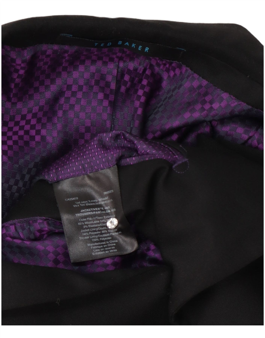 Ted Baker Herre 2 Button Blazer Jacket UK 40 Large Black Wool