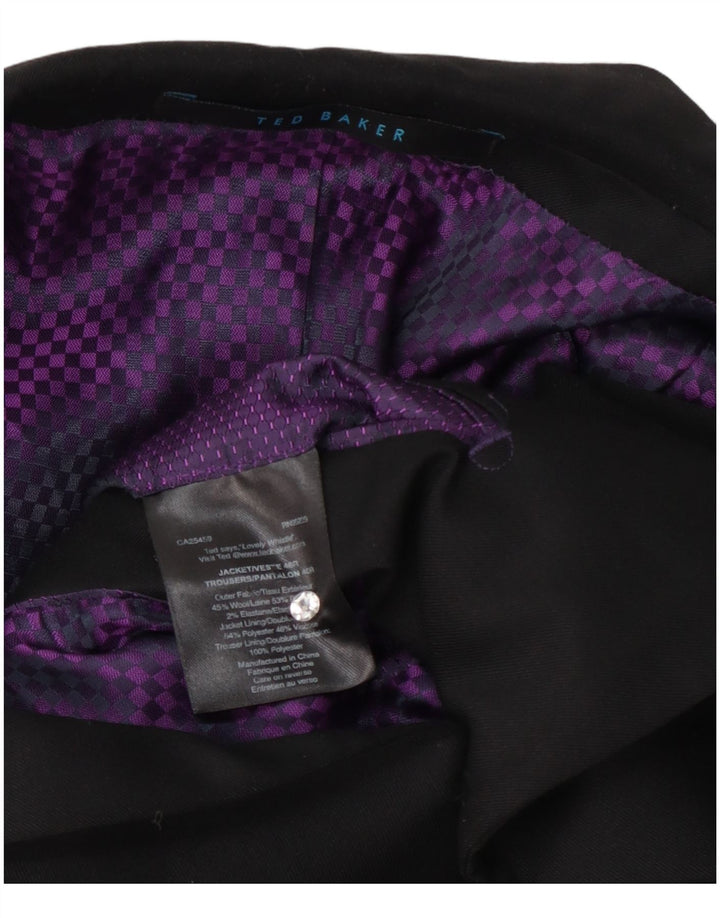 Ted Baker Herre 2 Button Blazer Jacket UK 40 Large Black Wool