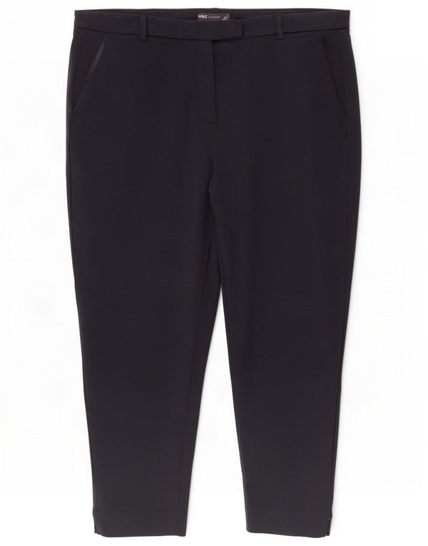 Marks & Spencer koniske chinobukser til kvinder UK 20 2XL W38 L26 Navy Blue
