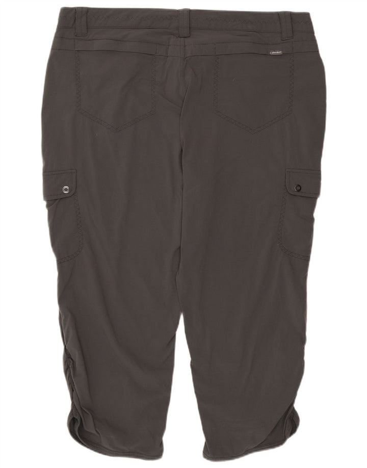Eddie Bauer Dame Cargo Capri Bukser US 14 XL W36 L20 Grå Nylon