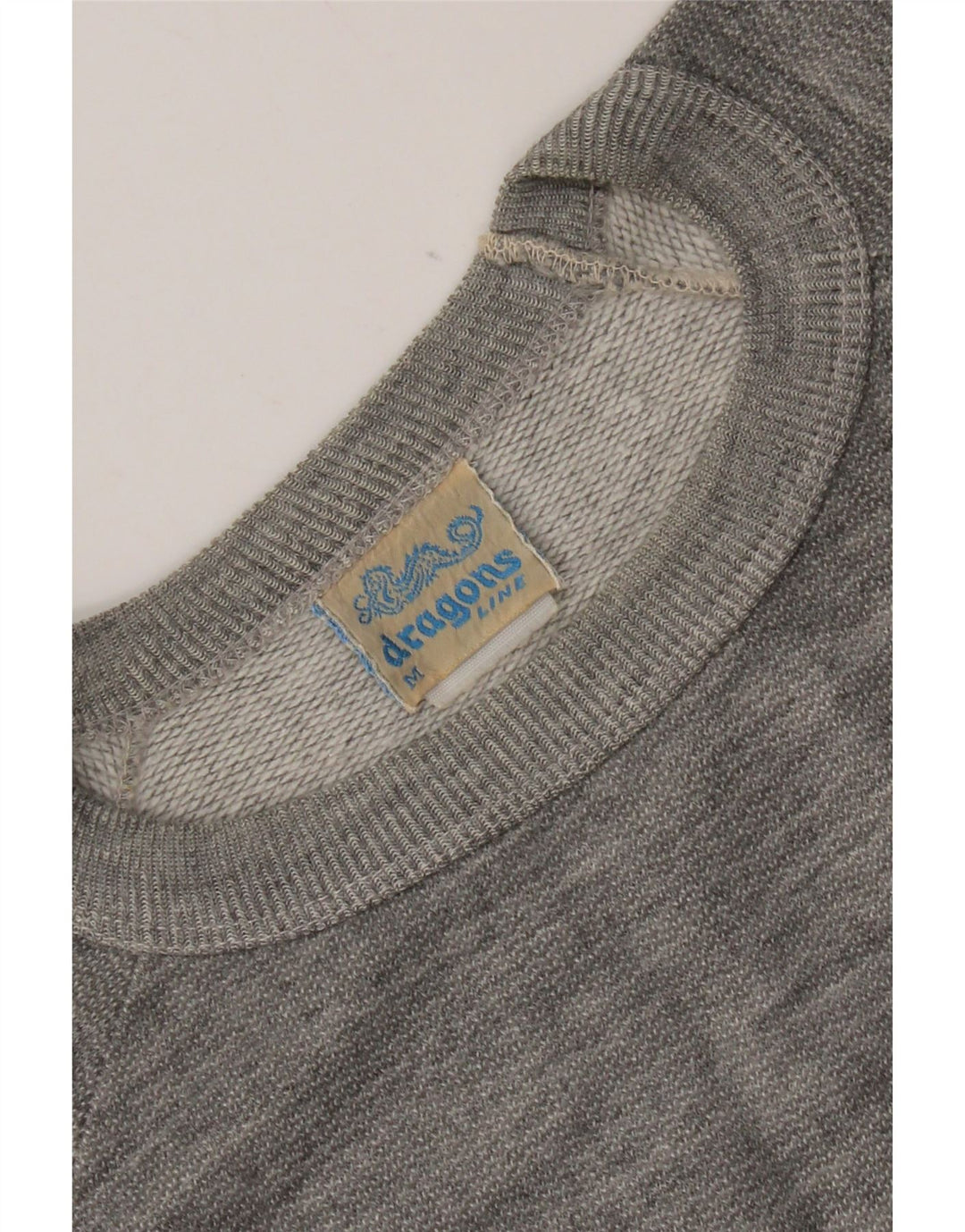 Vintage Herre grafisk sweatshirt Jumper Medium Grey Flecked Bomuld