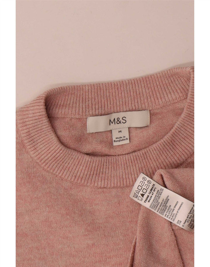 Marks & Spencer Dame sweater med rund hals DK 14 Medium Pink Polyester