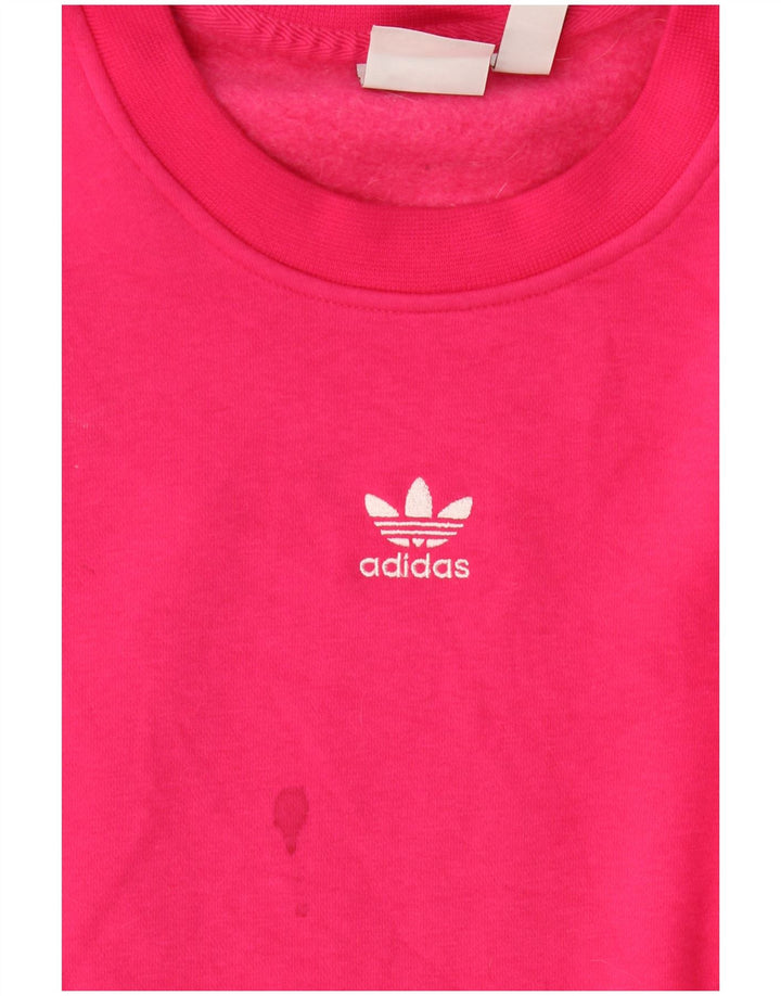 Adidas Dame Oversized Sweatshirt Jumper UK 12/14 Medium Pink Polyester