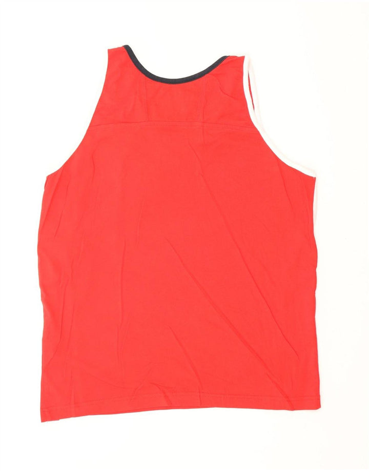 CHAMPION Herre Grafisk Vest Top XL Rød Colourblock Bomuld