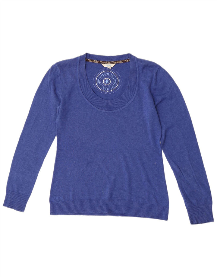 Fat Face Herre Boat Neck Jumper Sweater UK 12 Medium Blue Cotton