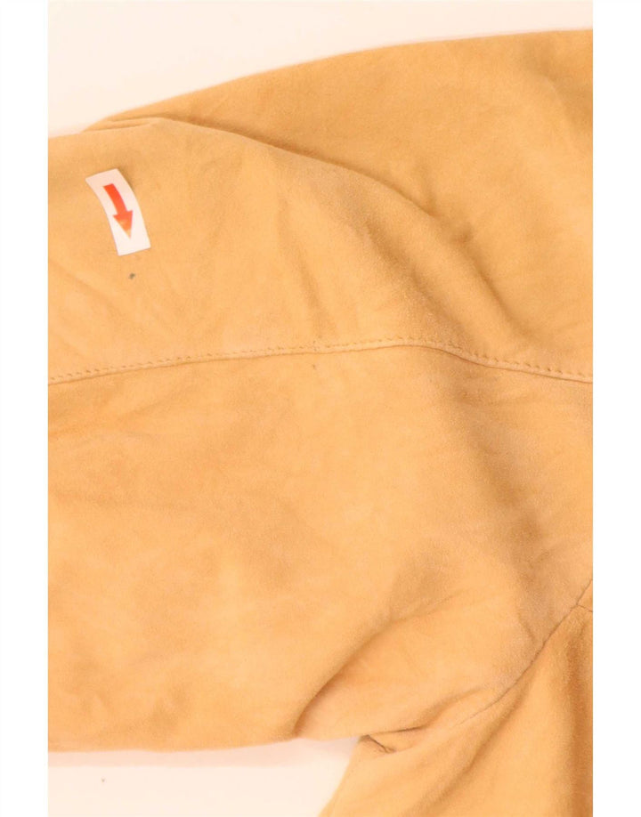 Vintage dame 4-knaps ruskindsblazerjakke EU 42 Large Beige