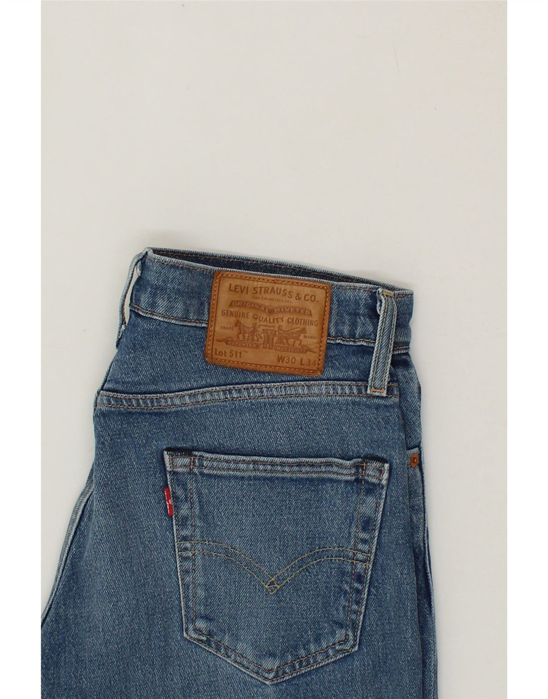 LEVI'S Womens 511 Slim Jeans W30 L28  Blue Cotton Vintage Levi's and Second-Hand Levi's from Messina Hembry 