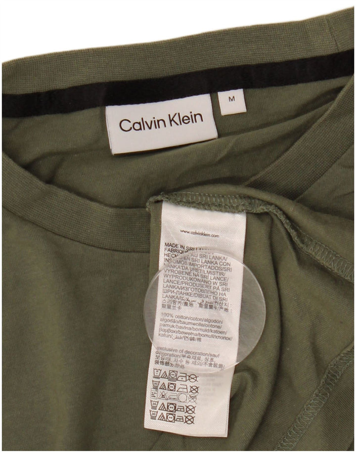 Calvin Klein Herre grafisk T-shirt Top Medium Khaki Bomuld