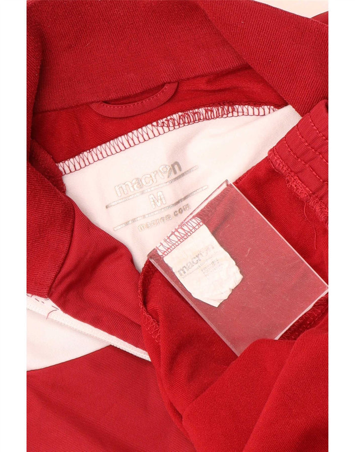 Macron Herre grafisk lynlås-hals sweatshirt Jumper Medium Rød Colourblock