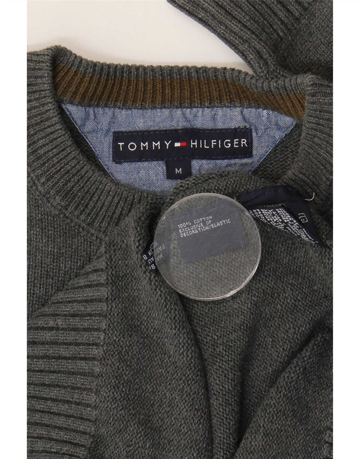 Tommy Hilfiger Herre Crew Neck Jumper Sweater Medium Grå Bomuld