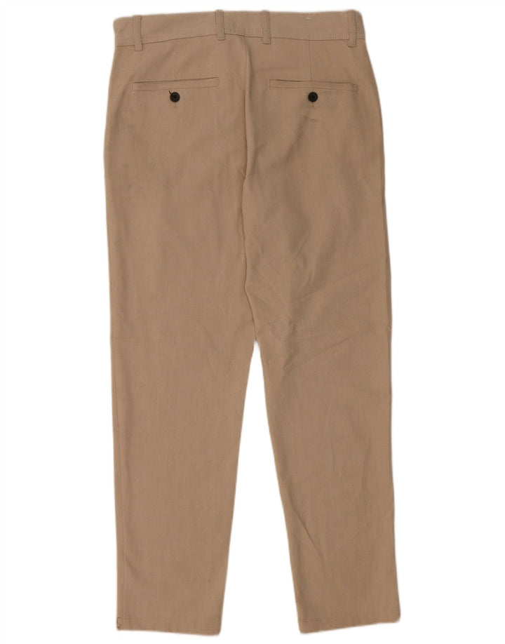 Zara Herre Slim Chino Bukser EU 38 Small W30 L28 Beige Polyester