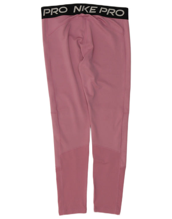 Nike Dame Dri Fit Grafiske Leggings UK 18 XL Pink Polyester