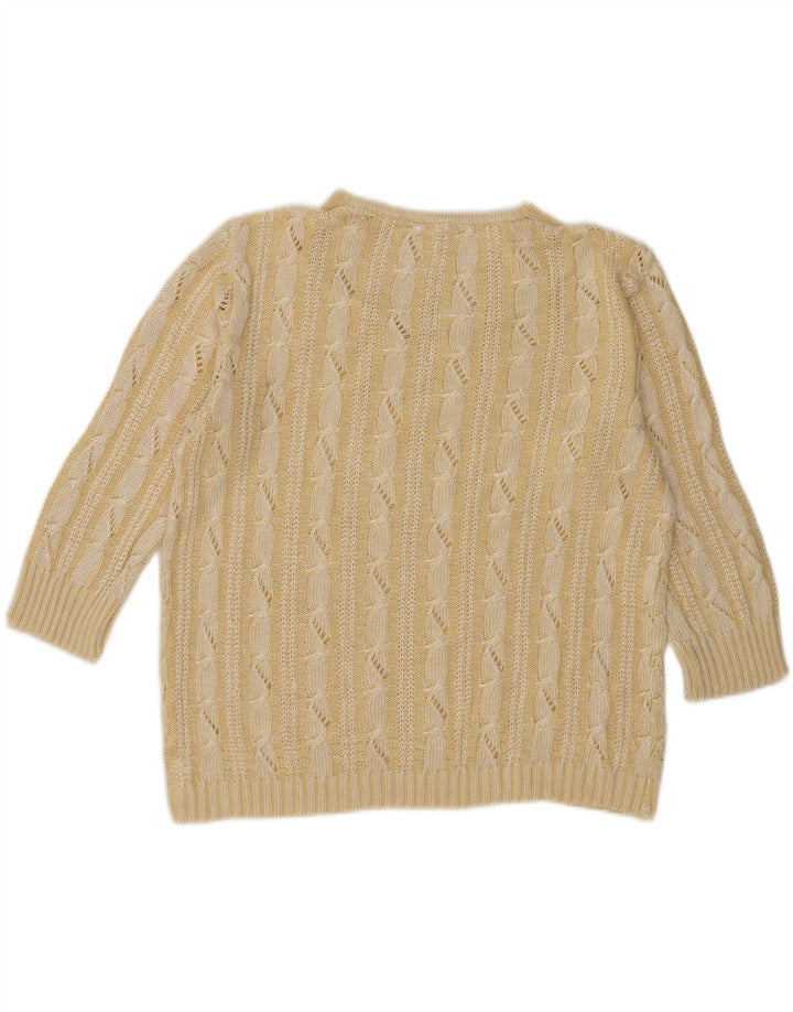 VINTAGE Womens Turtle Neck Jumper Sweater EU 38/40 Medium Yellow Striped Vintage Vintage and Second-Hand Vintage from Messina Hembry 