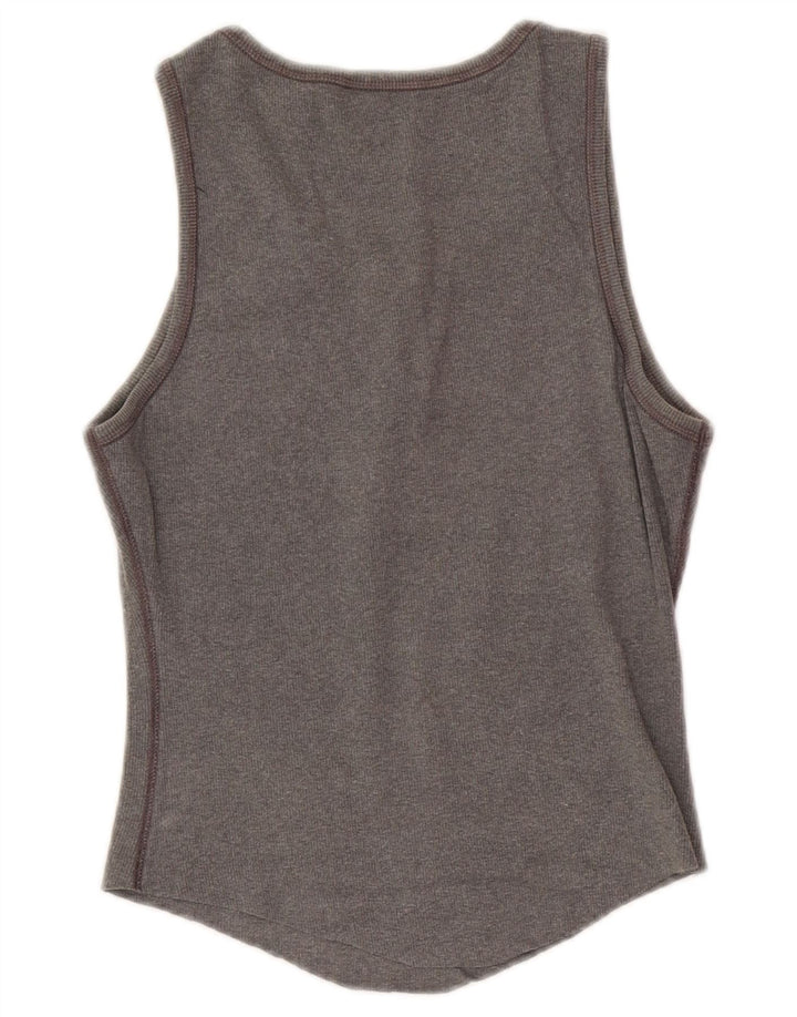 Gap Womens Crop Vest Top UK 14 Large Grå Bomuld