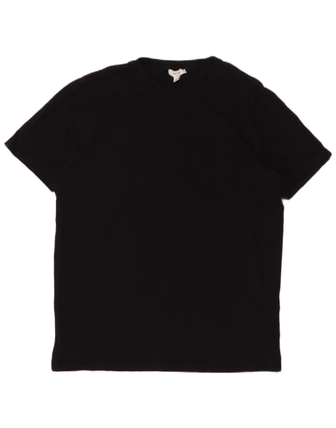 Reiss Herre T-Shirt Top Stor Sort Bomuld