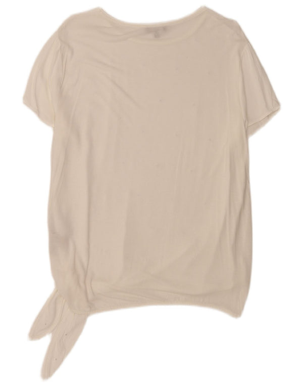 Massimo Dutti Dame Bluse Top UK 18 XL Hvid Viscose
