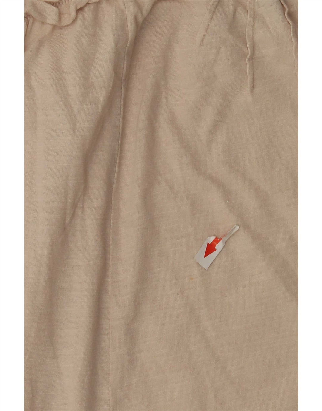 Benetton Dame Crop Stropløs Top UK 12 Medium Beige Bomuld
