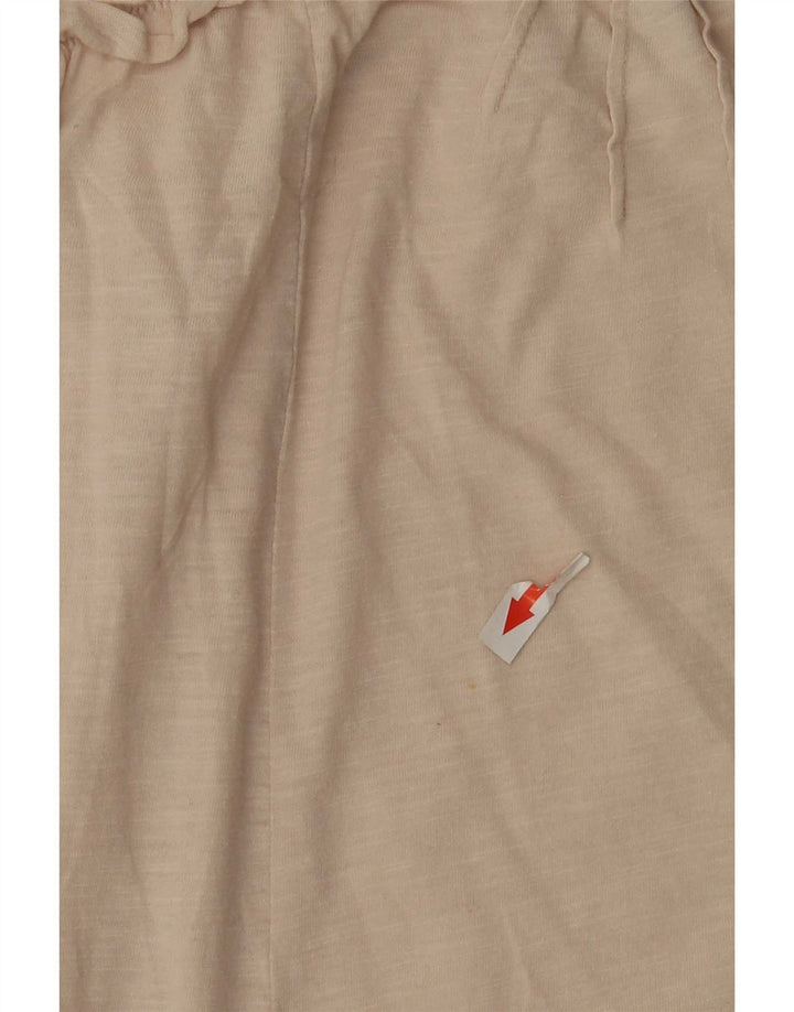 Benetton Dame Crop Stropløs Top UK 12 Medium Beige Bomuld