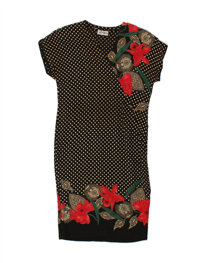 VINTAGE Womens Bodycon Dress IT 42 Medium Black Polka Dot Vintage Vintage and Second-Hand Vintage from Messina Hembry 