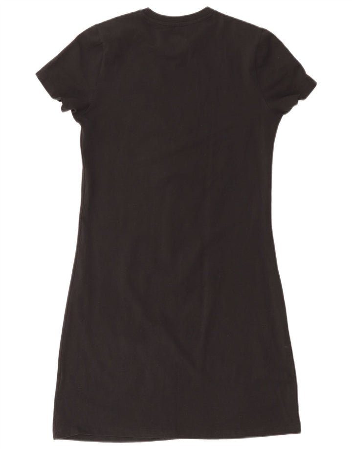 ADIDAS Piger Grafisk T-Shirt Kjole 14-15 År Sort Bomuld