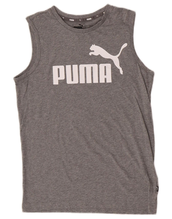 Puma Drenge Grafisk Vest Top 13-14 År Grå Flecked