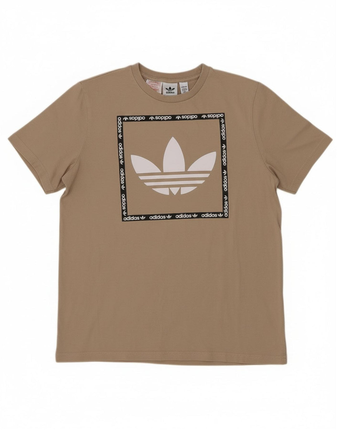 Adidas drenge grafisk t-shirt top 13-14 år beige bomuld