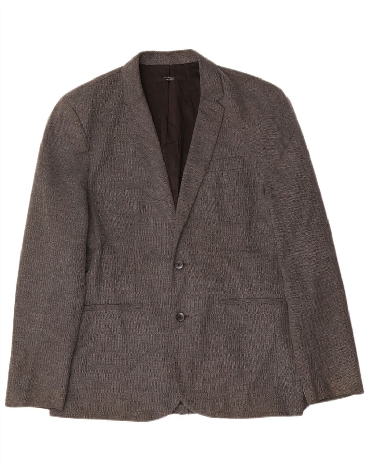 Zara Herre 2-knaps blazerjakke UK 42 XL Grå Polyester