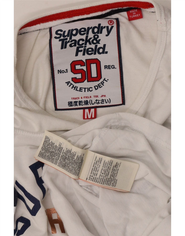 Superdry Womens Grafisk Top 3/4 ærme UK 12 Medium White Colourblock