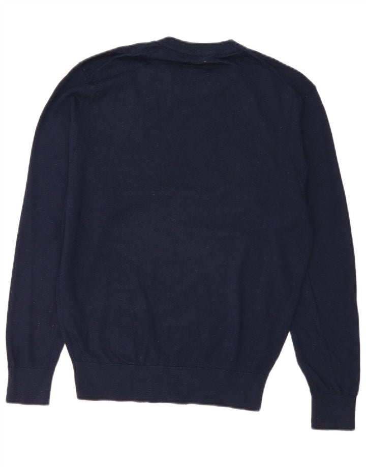 Zara Herre Crew Neck Jumper Sweater Medium Navy Blue Akryl