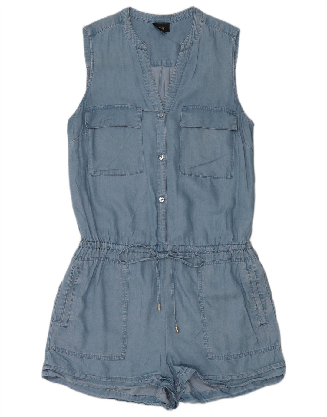 Mossimo Dame Ærmeløs Playsuit UK 12 Medium Blue Lyocell