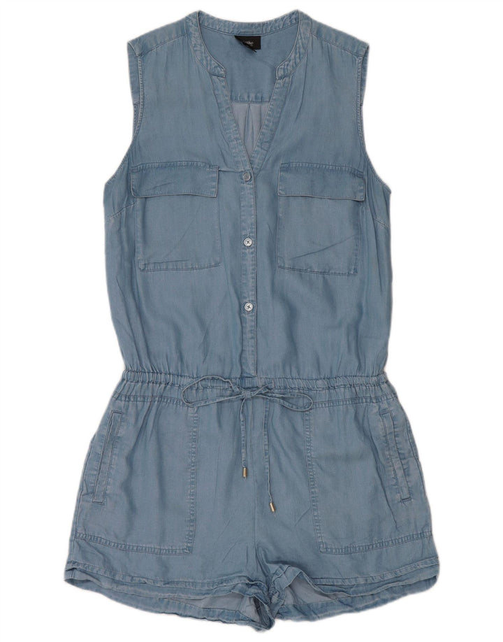 Mossimo Dame Ærmeløs Playsuit UK 12 Medium Blue Lyocell