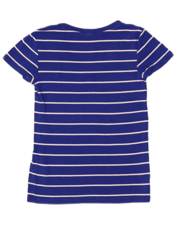 Ralph Lauren Womens T-Shirt Top UK 12 Medium Blue Striped Cotton