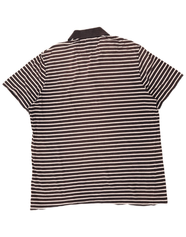Lacoste Herre Regular Fit poloskjorte str. 7 2XL Navyblå stribet bomuld
